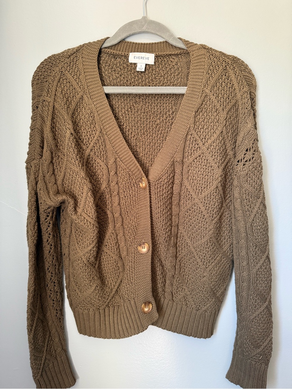 Evereve Knit Green Cardigan Size Small
